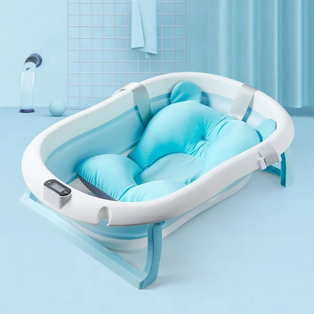 BAÑERA PLEGABLE CON TERMÓMETRO + COJÍN DE SILICIONA