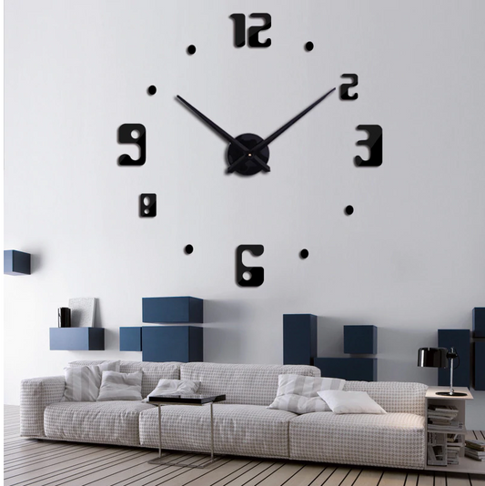 Reloj de pared 3D de 60cm Negro