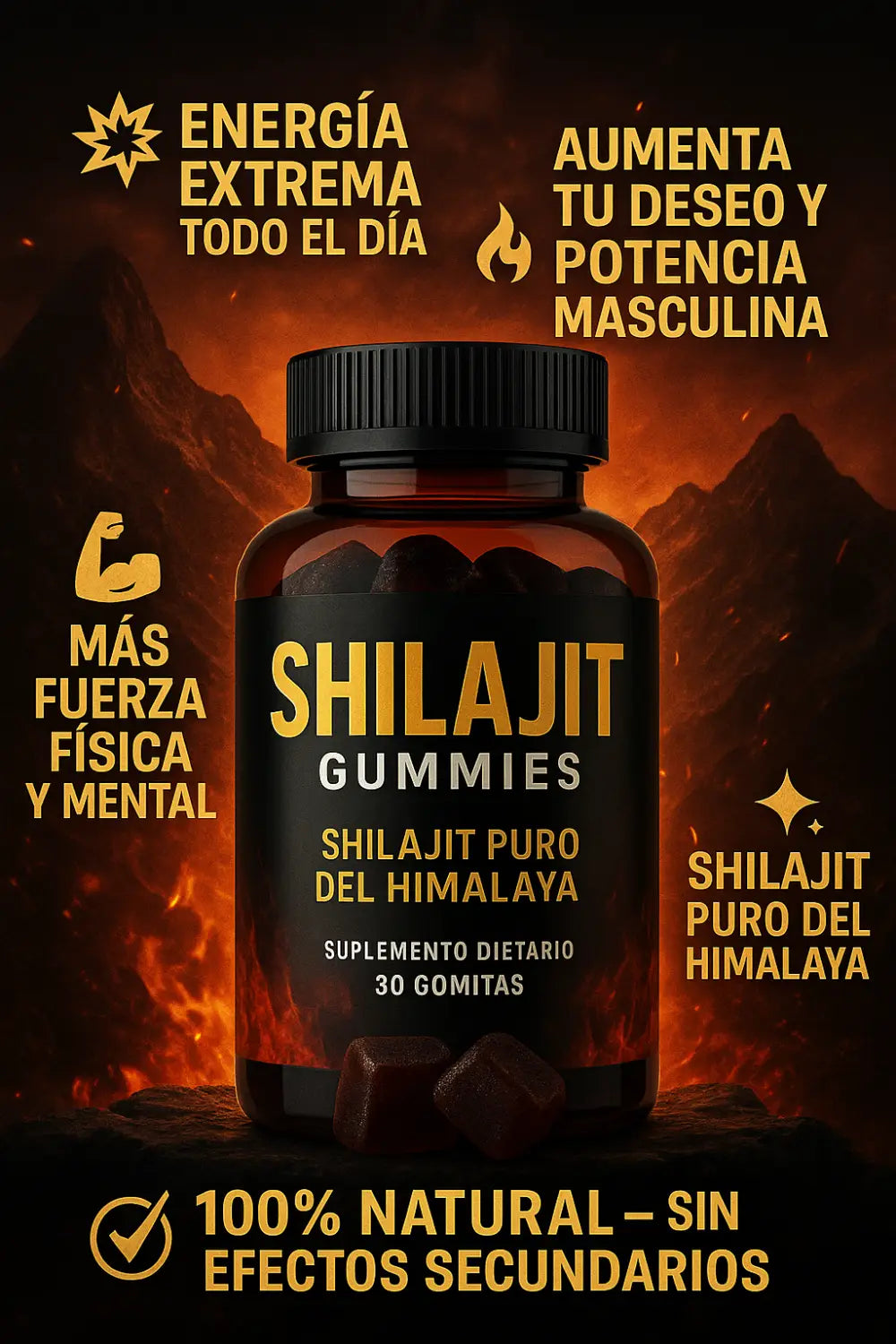 GOMAS SHILAJIT 💪 POTENCIADOR DE TESTOSTERONA🔥