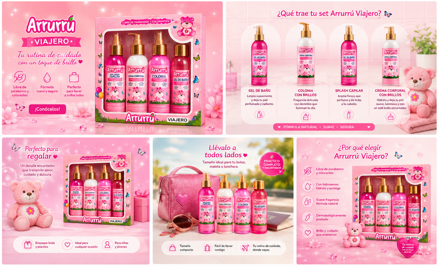 💖✨ Kit x4 Arrurrú Magic Glow ✨💙