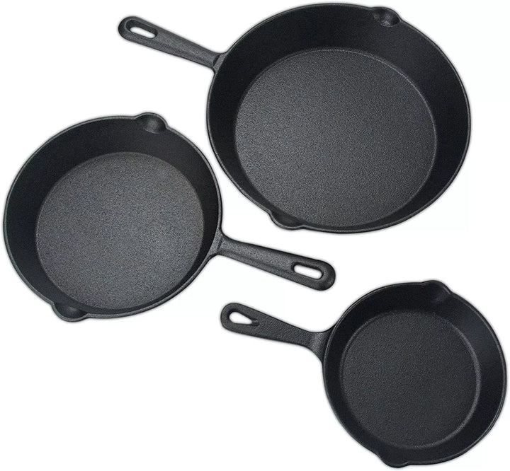 Juego De Sartenes, Hierro Fundido, (Grande, mediano y pequeño) (TT)