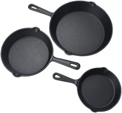 Juego De Sartenes, Hierro Fundido, (Grande, mediano y pequeño) (TT)