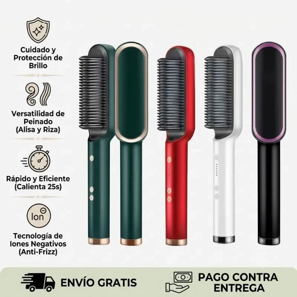 Cepillo Cerámico Iónico 2 en 1 | Alisa y Riza tu Cabello