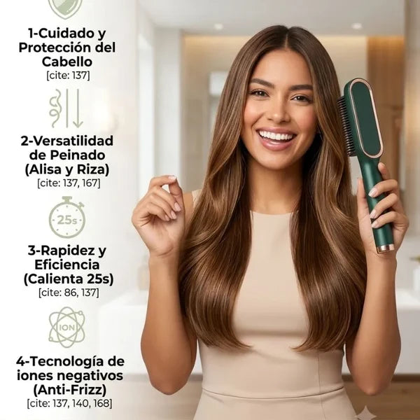 Cepillo Cerámico Iónico 2 en 1 | Alisa y Riza tu Cabello
