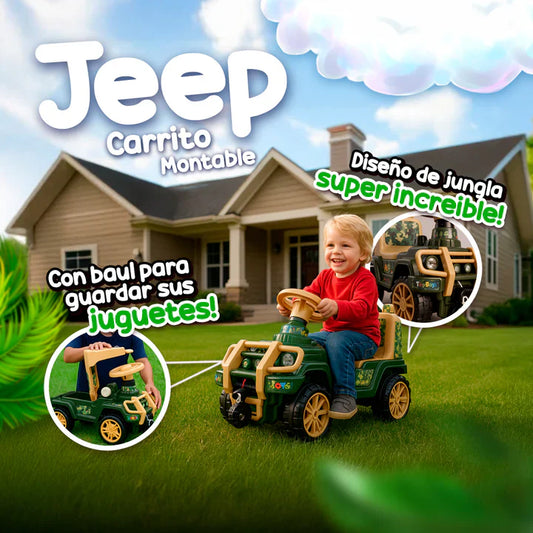 Jeep Carro Jungla Montable Niños + Casco