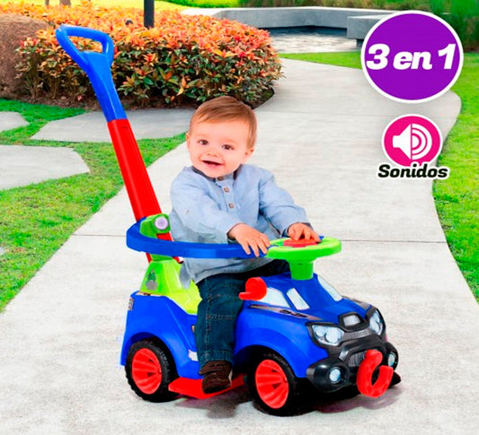 Carro Paseador Y Montable 3 En 1